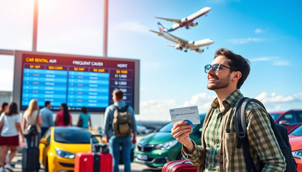 Frequent flyer program discounts for car rental