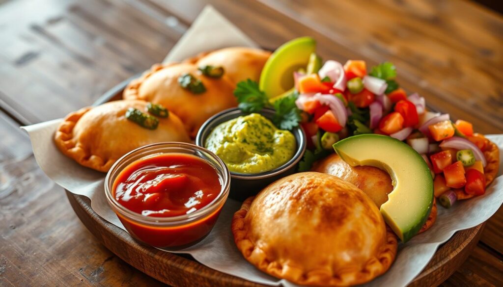 Serving empanadas with delicious sides