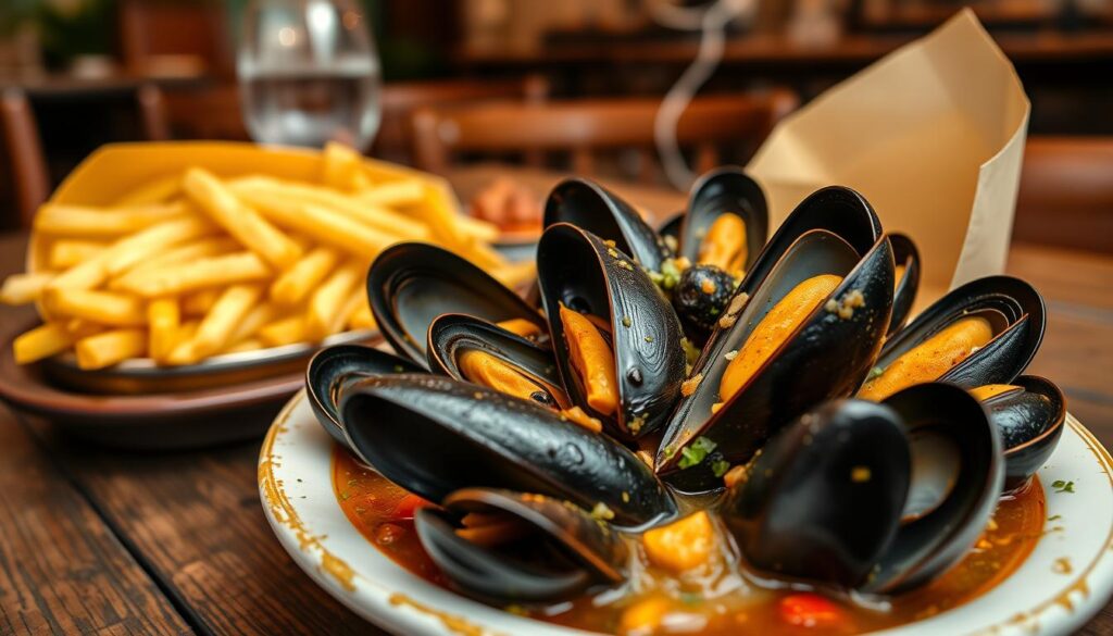 belgium mussels and fries